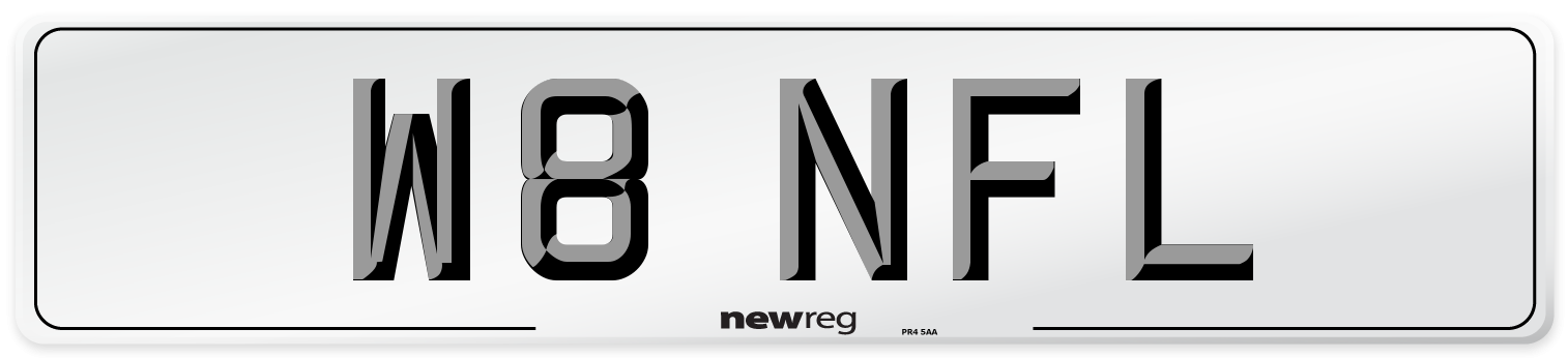 W8 NFL Number Plate from New Reg